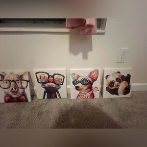 Art character animal print with glasses